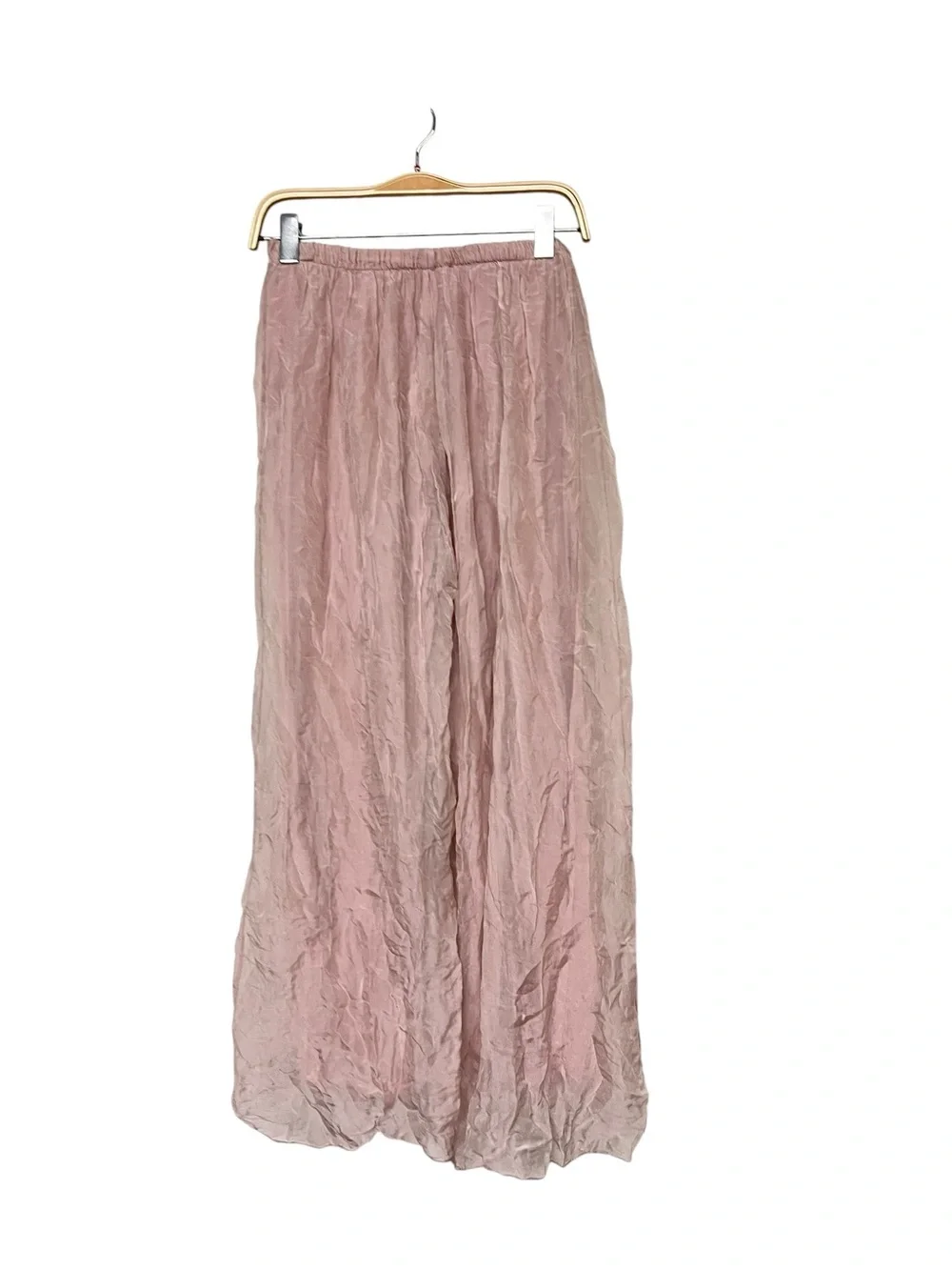 New‎ Suit.e Light Pink Women's Sheer Button-Front Top & Wide Leg Pants Vacation
